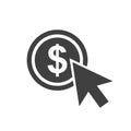 Money coins icon with arrow. Dollar sign Ã¢â¬â vector